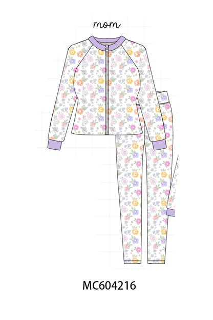 PO86 Multicolored floral print mom&me active pants set collection