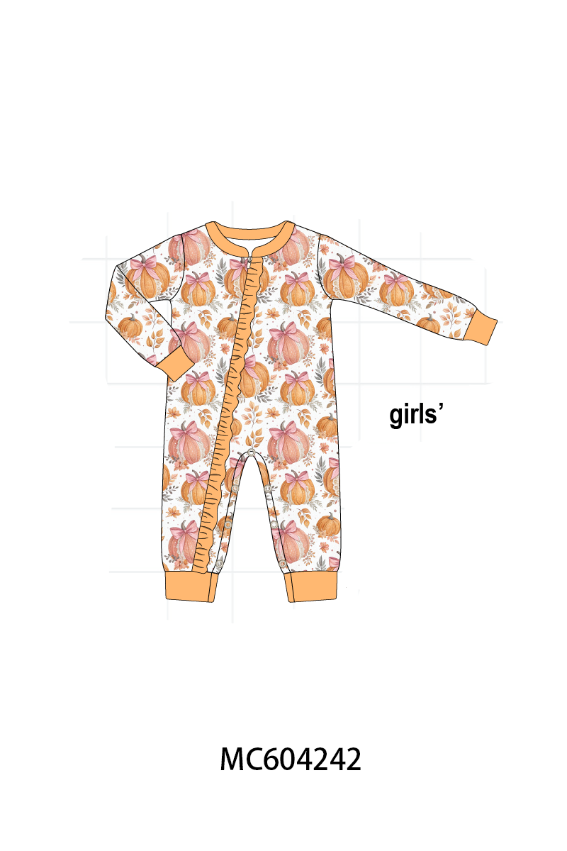 PO86 Orange pumpkin print ruffle collection 2