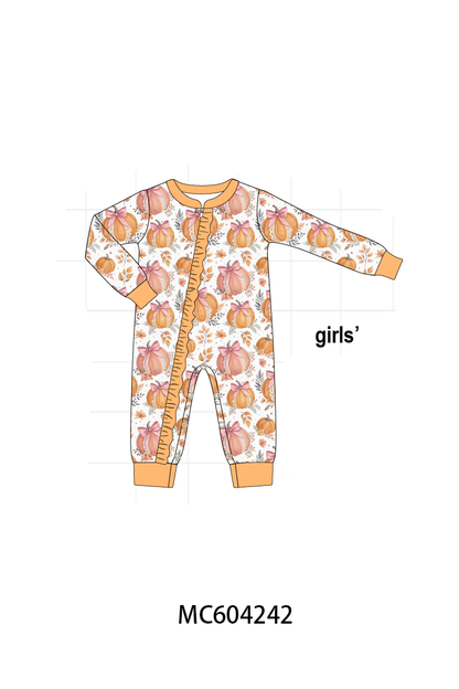 PO86 Orange pumpkin print ruffle collection 2