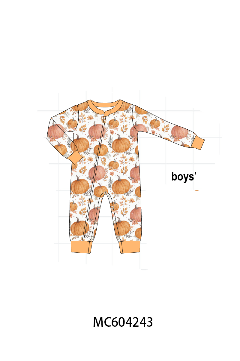 PO86 Orange pumpkin print ruffle collection 2