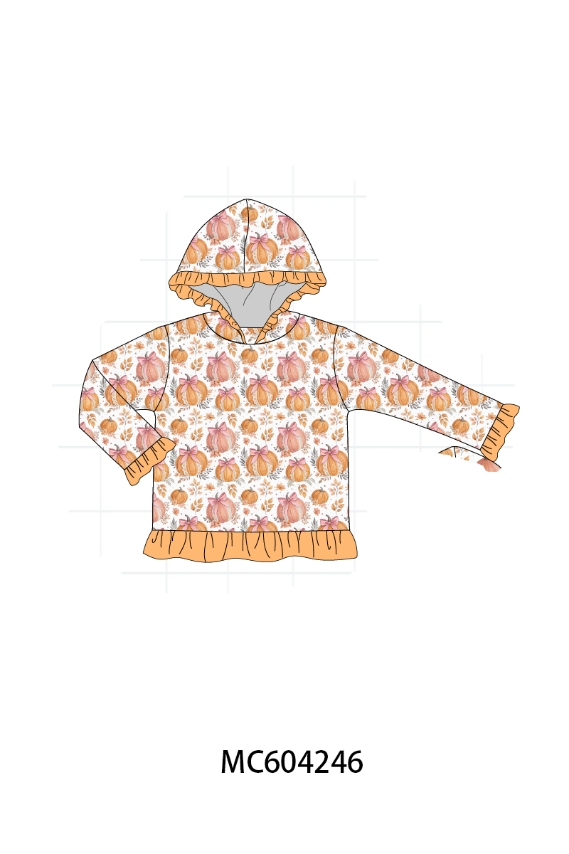 PO86 Orange pumpkin print ruffle collection 1
