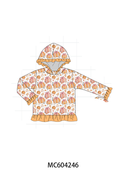 PO86 Orange pumpkin print ruffle collection 1
