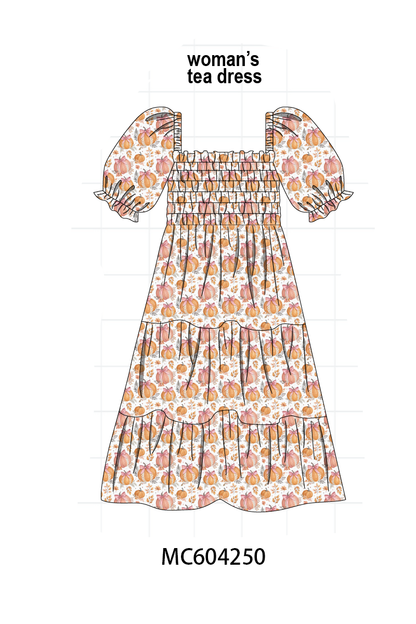 PO86 Orange pumpkin print ruffle collection 2