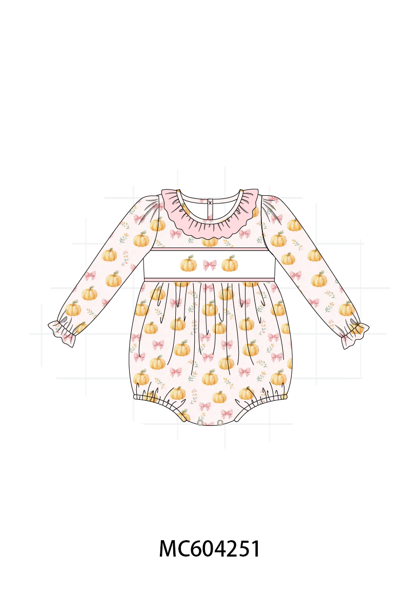 PO86 Pumpkin embroidery ruffle collection