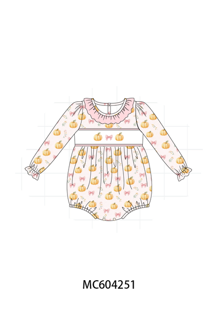 PO86 Pumpkin embroidery ruffle collection