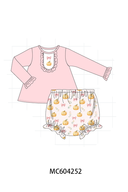 PO86 Pumpkin embroidery ruffle collection
