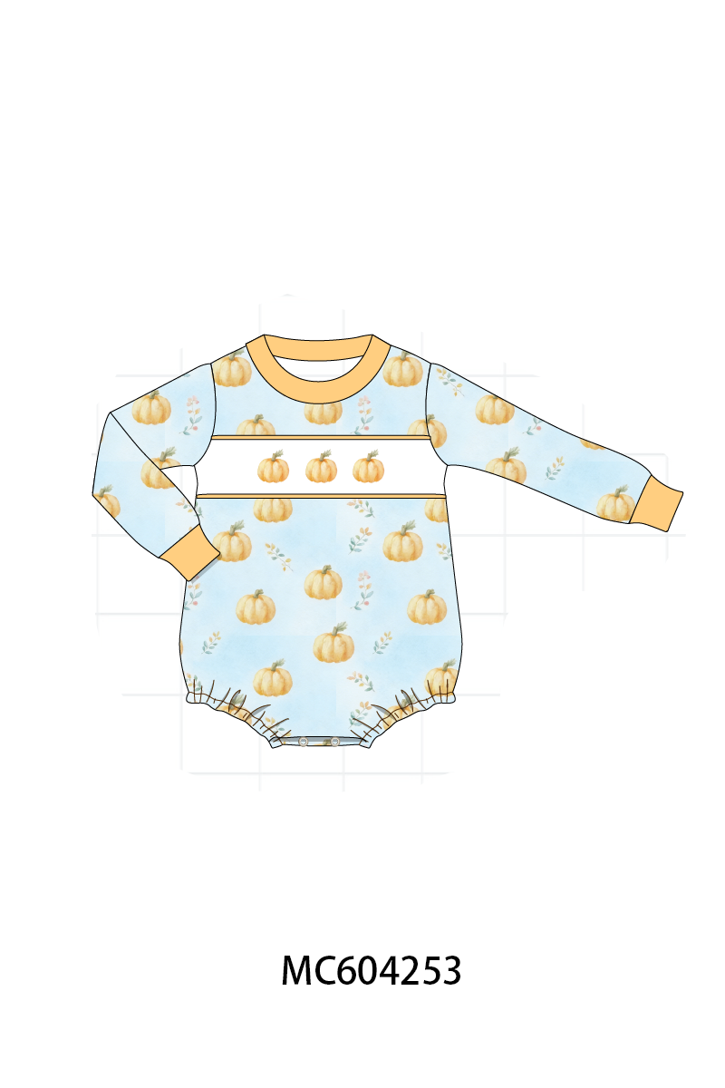 PO86 Pumpkin embroidery ruffle collection