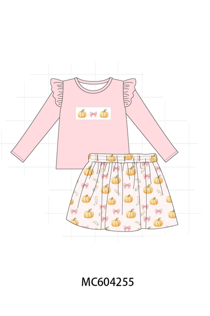 PO86 Pumpkin embroidery ruffle collection