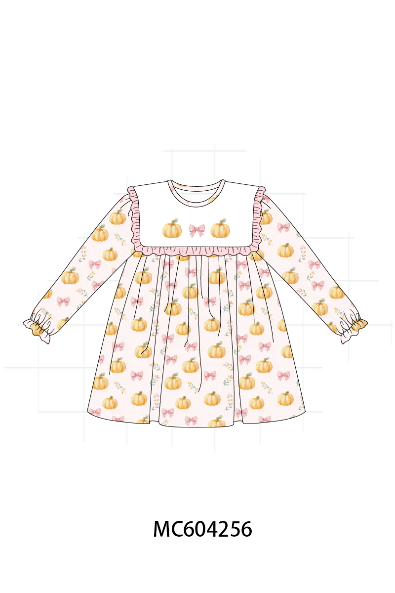 PO86 Pumpkin embroidery ruffle collection
