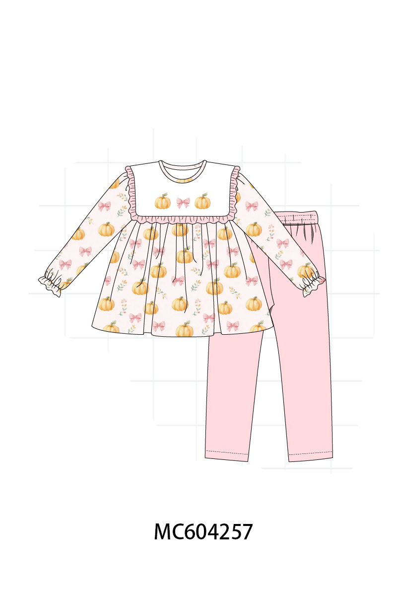 PO86 Pumpkin embroidery ruffle collection