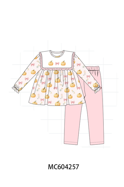 PO86 Pumpkin embroidery ruffle collection