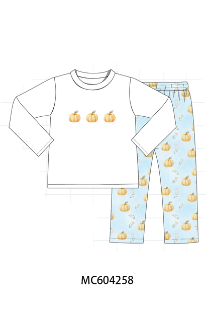 PO86 Pumpkin embroidery ruffle collection
