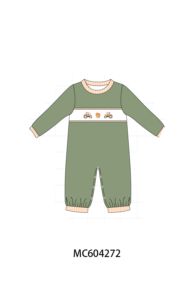 PO86 Green farm embroidery collection