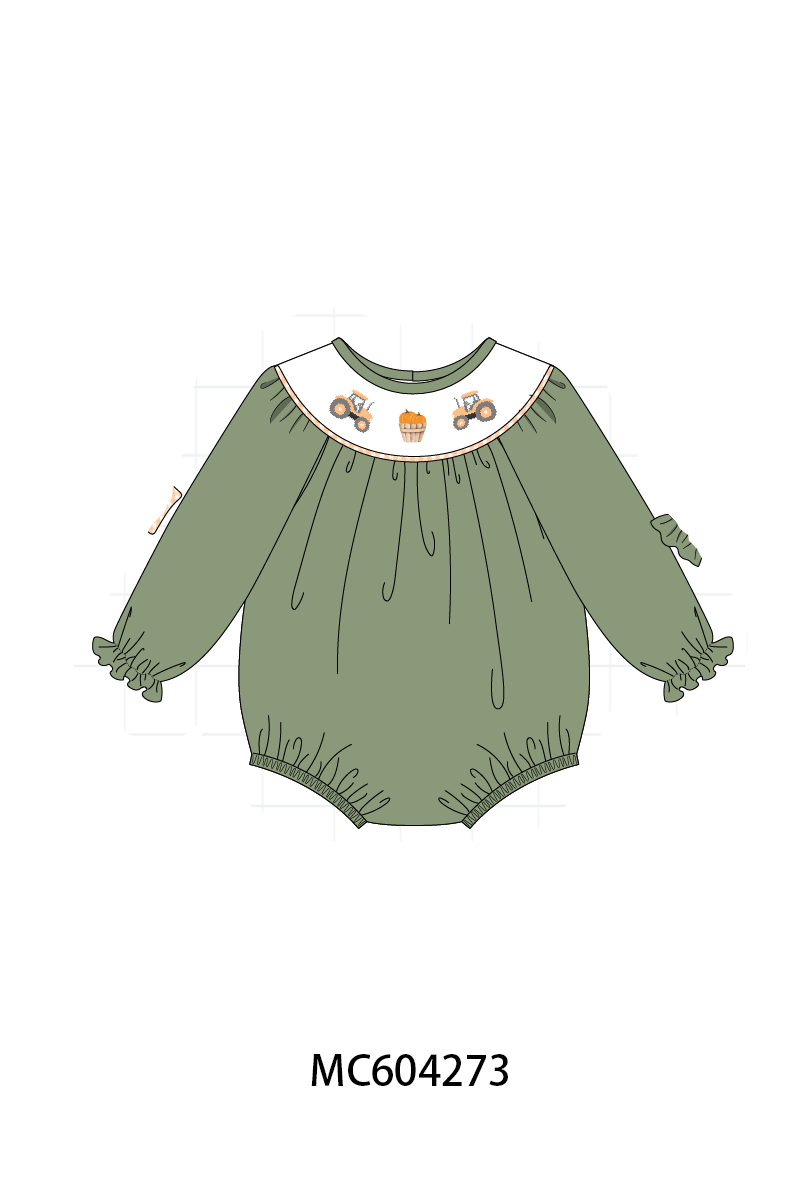 PO86 Green farm embroidery collection