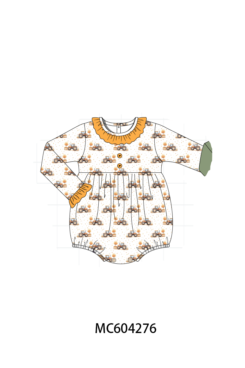 PO86 Green farm embroidery collection