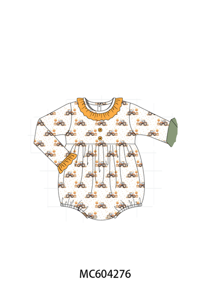 PO86 Green farm embroidery collection