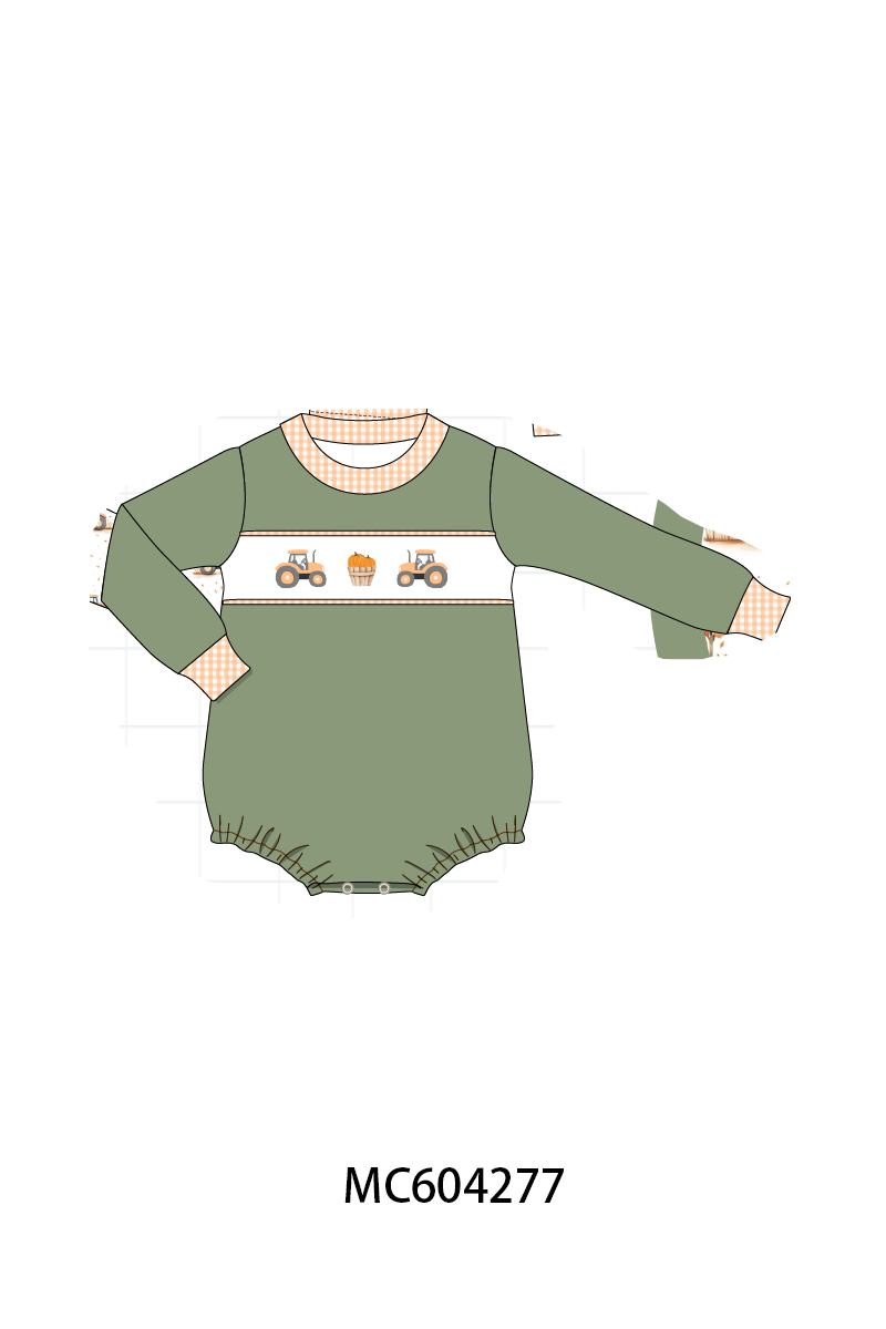 PO86 Green farm embroidery collection