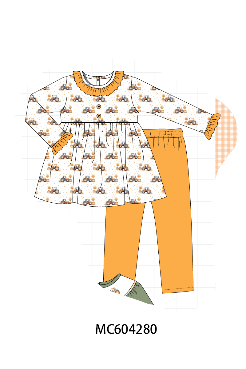 PO86 Green farm embroidery collection