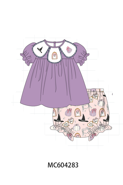 PO86 Purple halloween spooky embroidery collection
