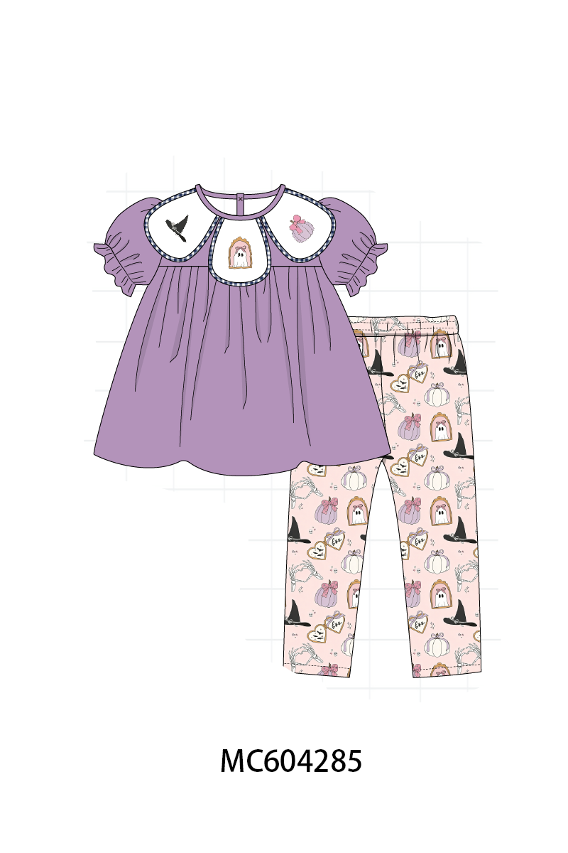 PO86 Purple halloween spooky embroidery collection