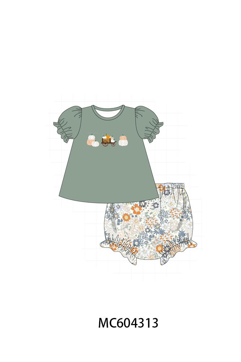 PO86 Sage pumpkin french knot collection