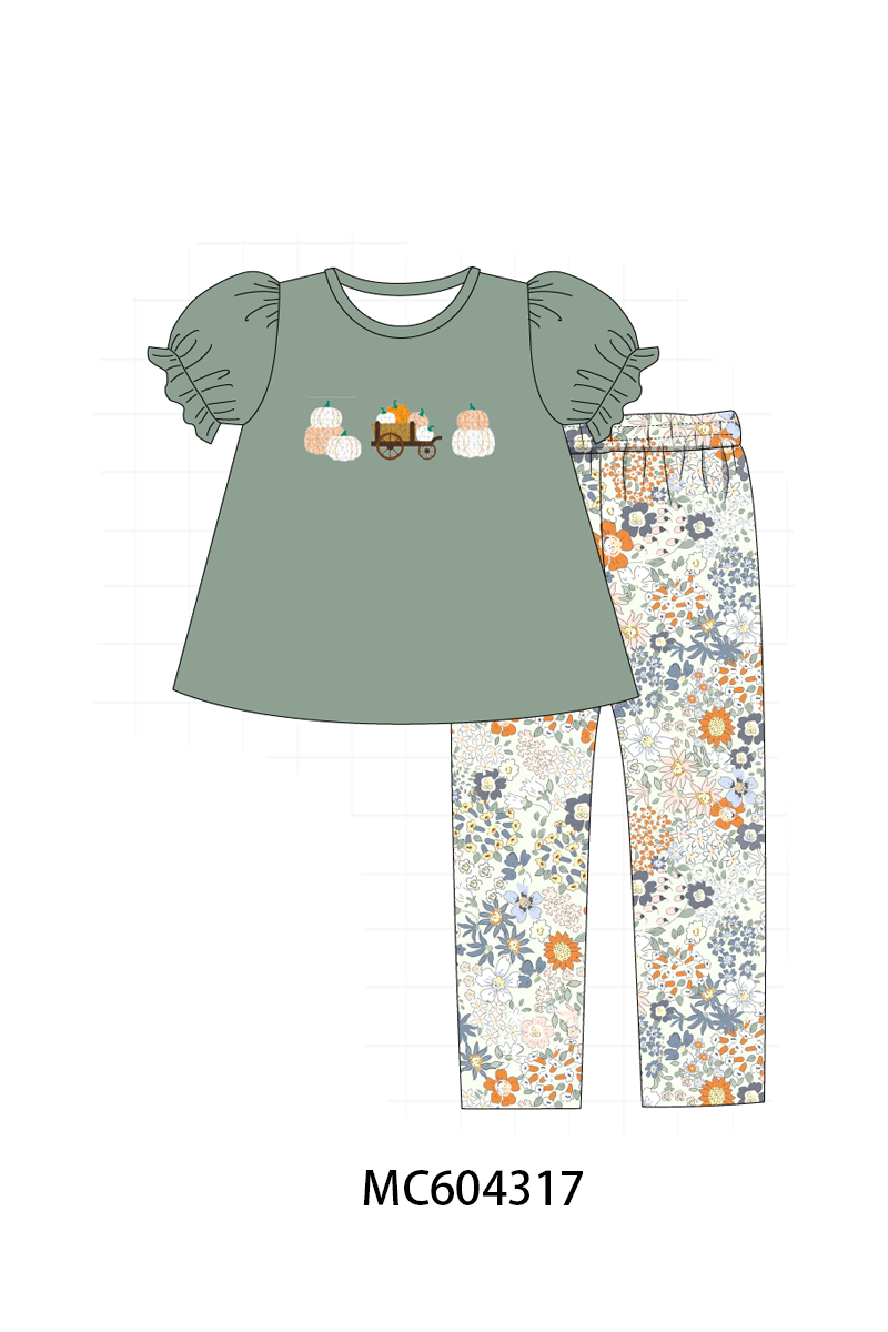 PO86 Sage pumpkin french knot collection