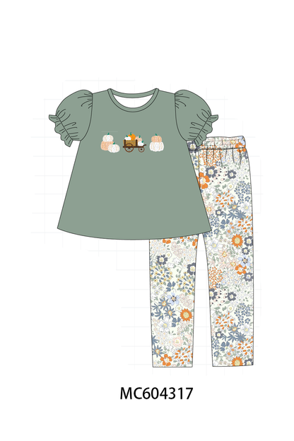 PO86 Sage pumpkin french knot collection