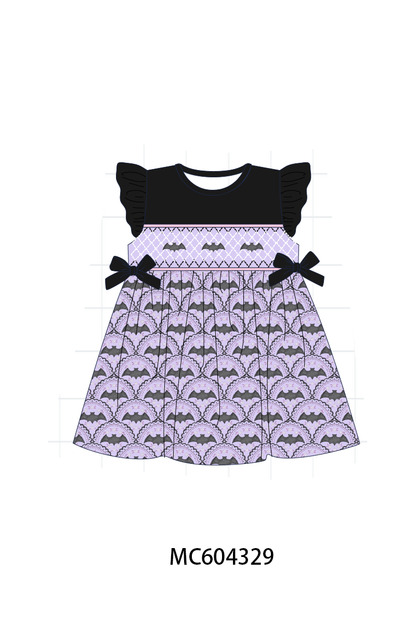 PO86 Purple Halloween bat embroidery collection