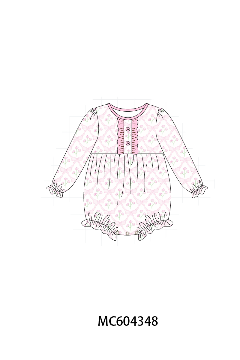 PO86 Pink floral print ruffle collection