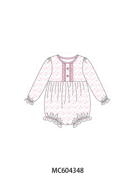 PO86 Pink floral print ruffle collection