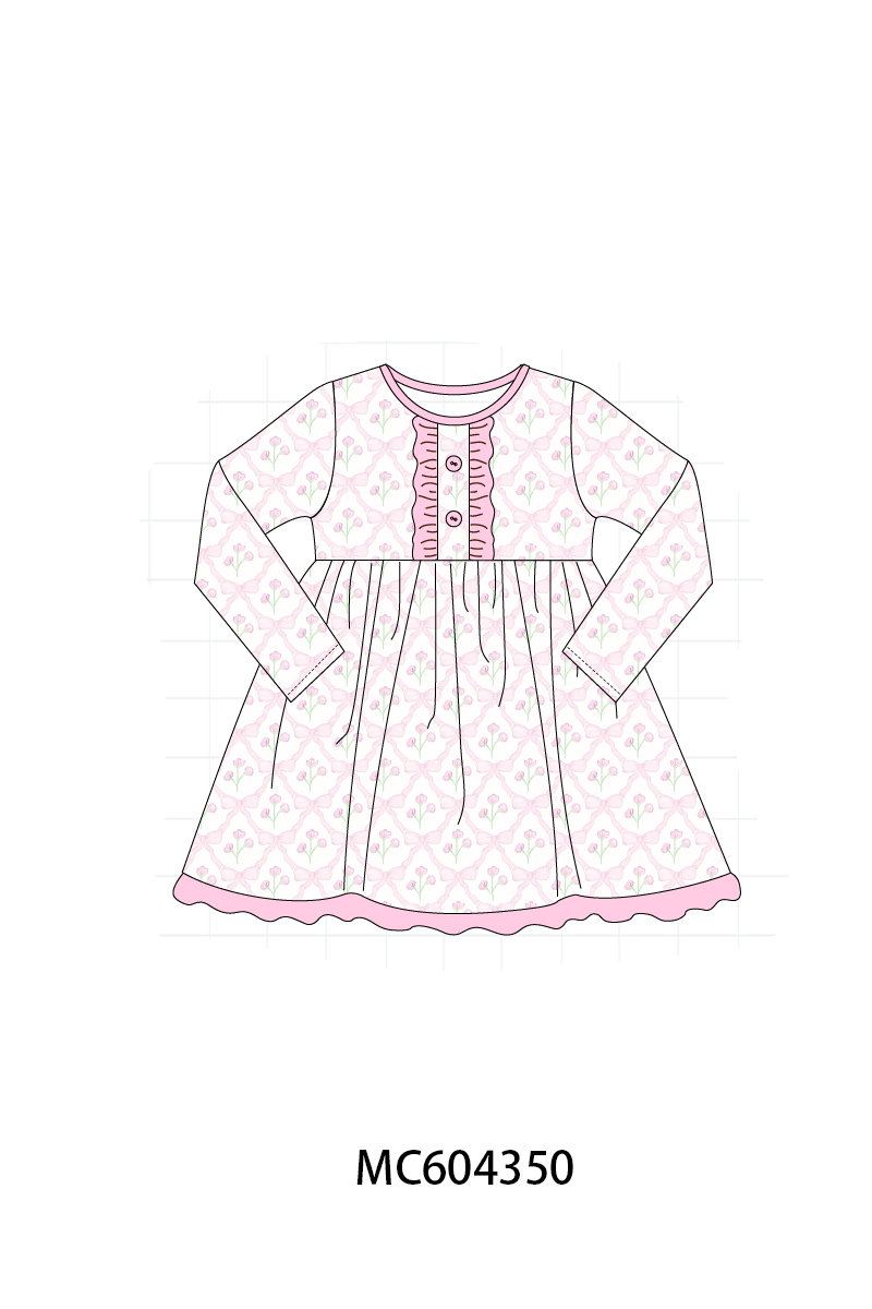 PO86 Pink floral print ruffle collection