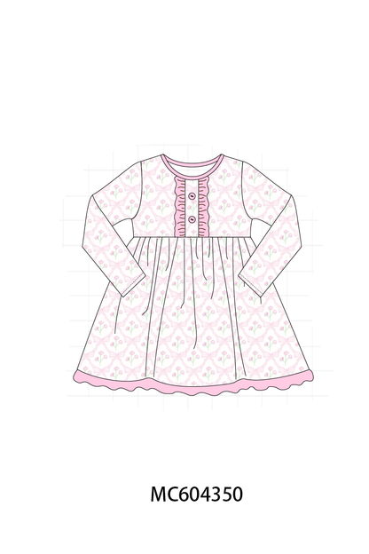 PO86 Pink floral print ruffle collection