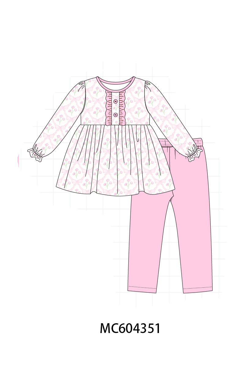 PO86 Pink floral print ruffle collection