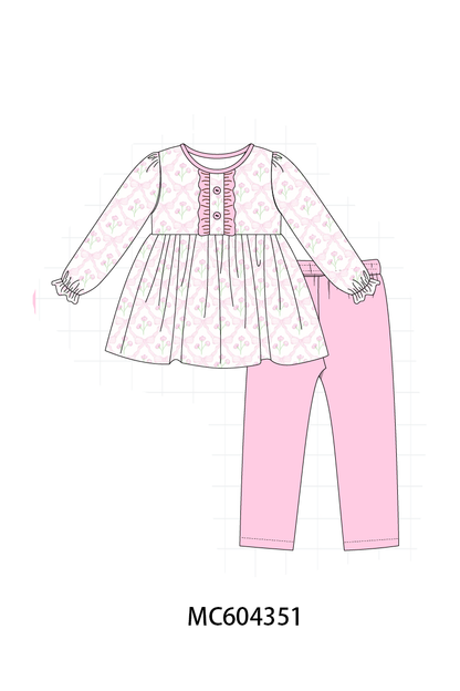 PO86 Pink floral print ruffle collection