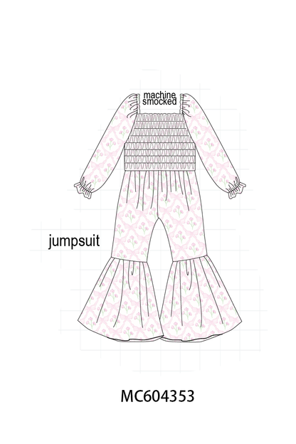 PO86 Pink floral print ruffle collection