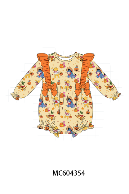PO86 Orange winnie the halloween print ruffle collection