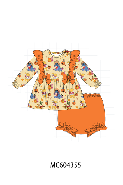 PO86 Orange winnie the halloween print ruffle collection