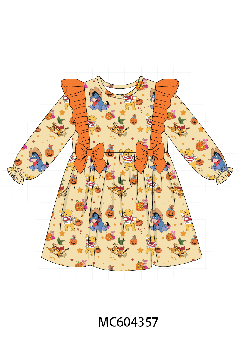PO86 Orange winnie the halloween print ruffle collection