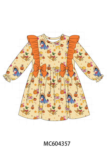 PO86 Orange winnie the halloween print ruffle collection