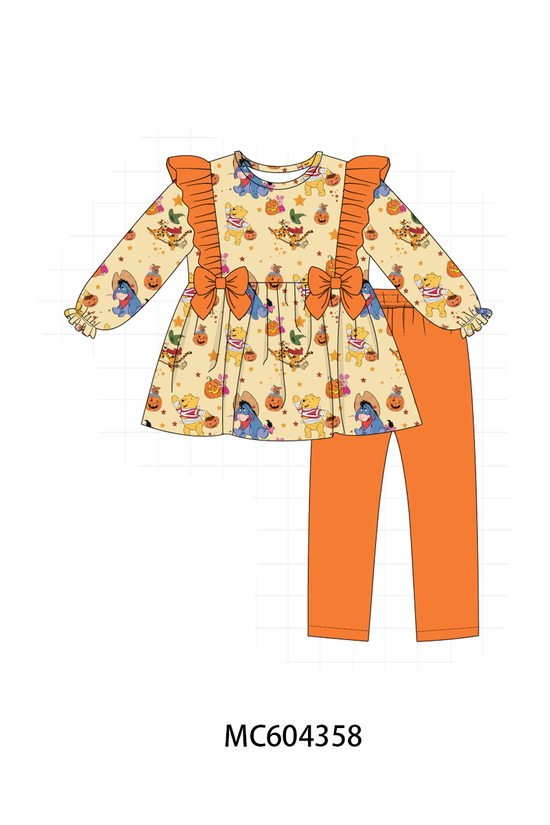 PO86 Orange winnie the halloween print ruffle collection