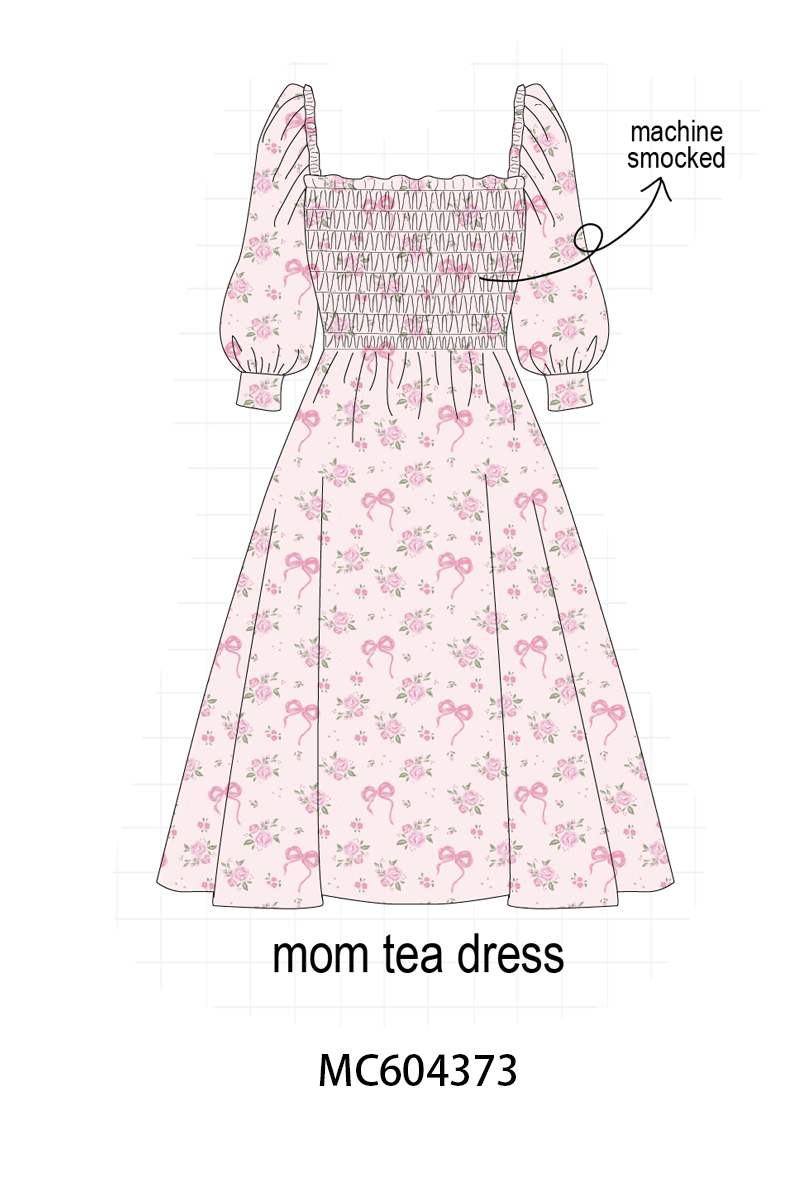 PO86 Pink rose floral bow print collection