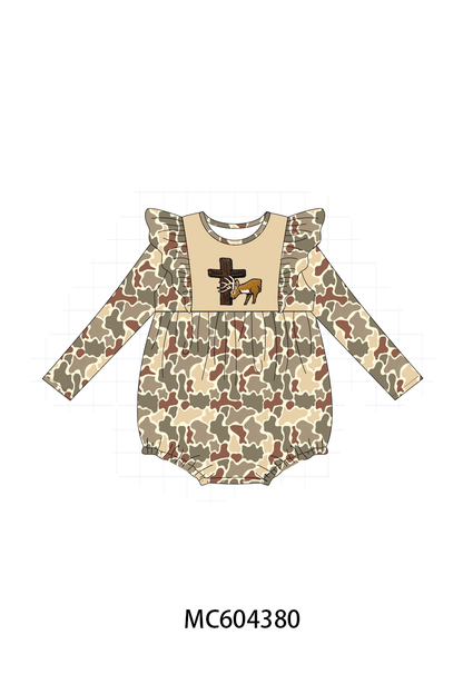 PO86 Camouflage jesus cross deer embroidery collection