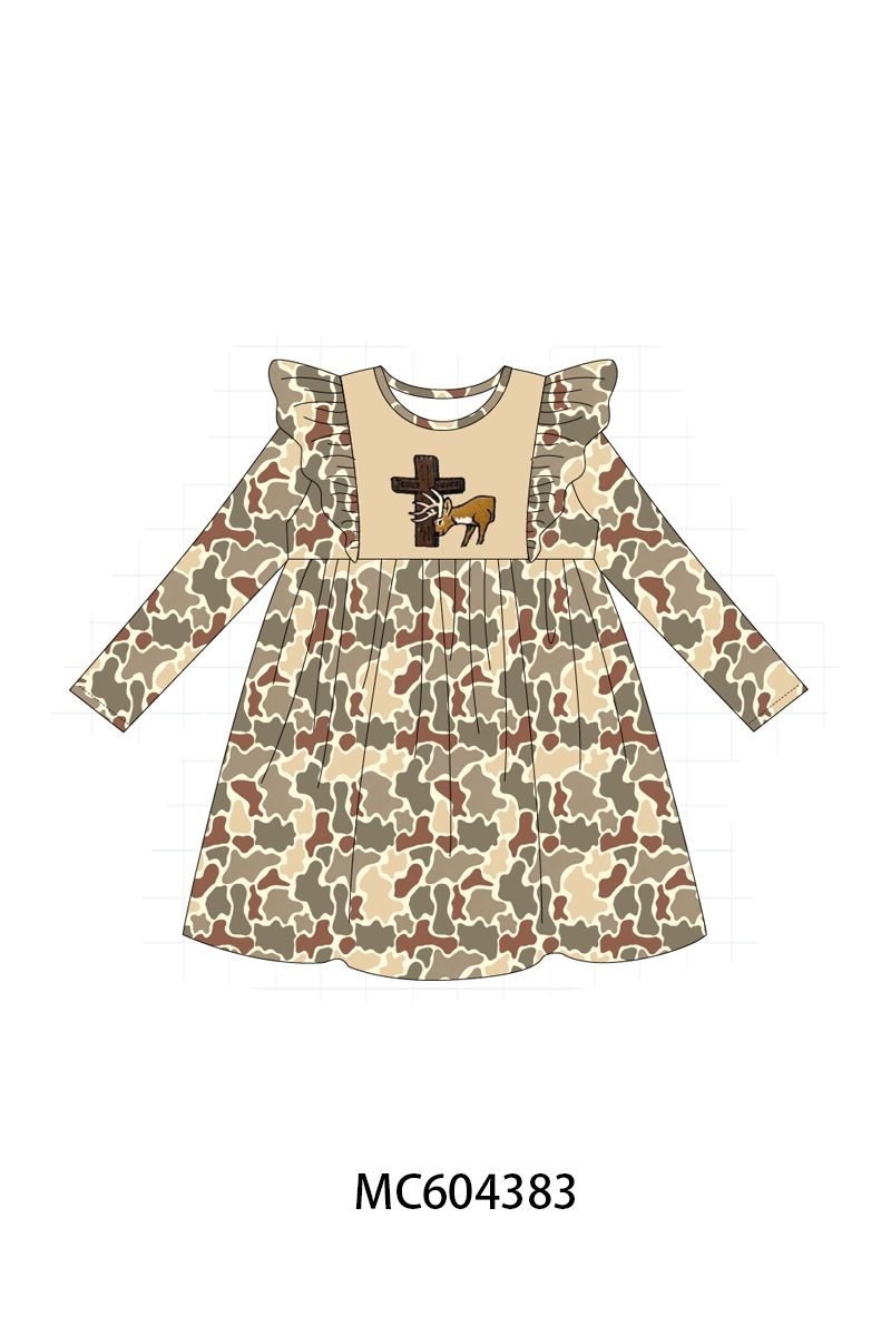 PO86 Camouflage jesus cross deer embroidery collection