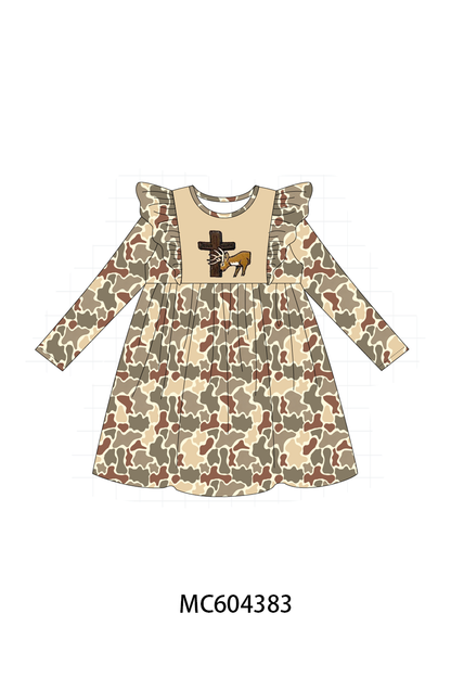 PO86 Camouflage jesus cross deer embroidery collection