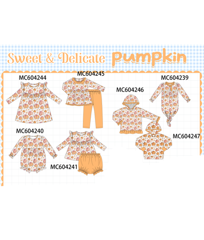 PO86 Orange pumpkin print ruffle collection 1