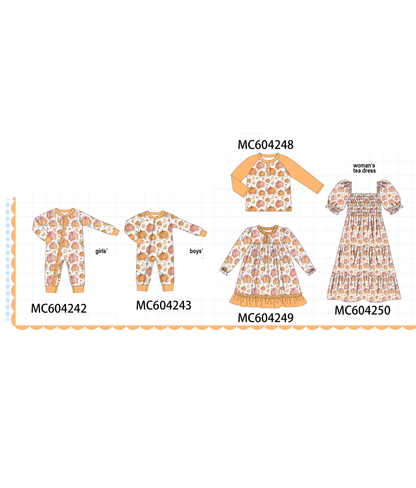 PO86 Orange pumpkin print ruffle collection 2