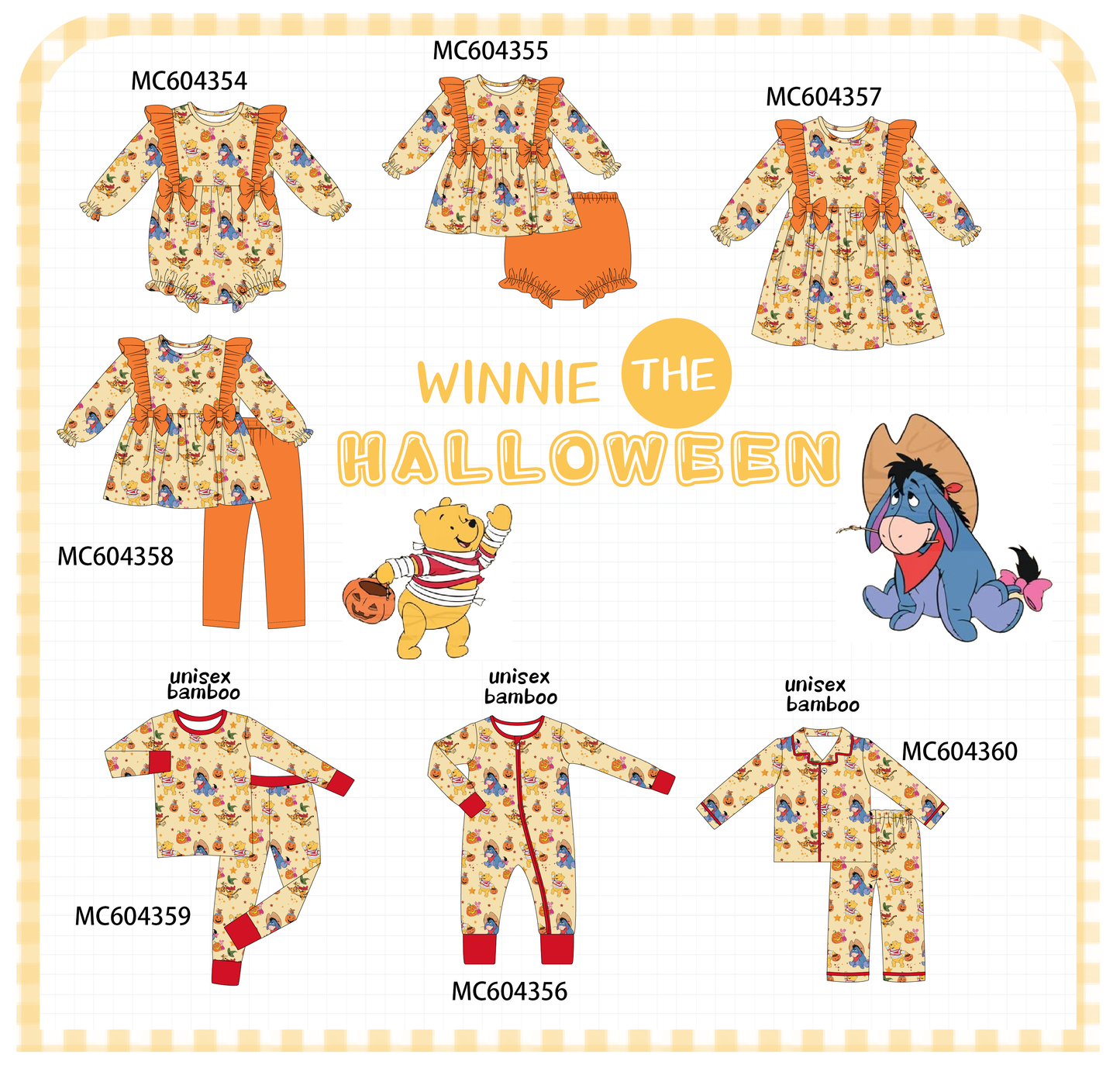 PO86 Orange winnie the halloween print ruffle collection