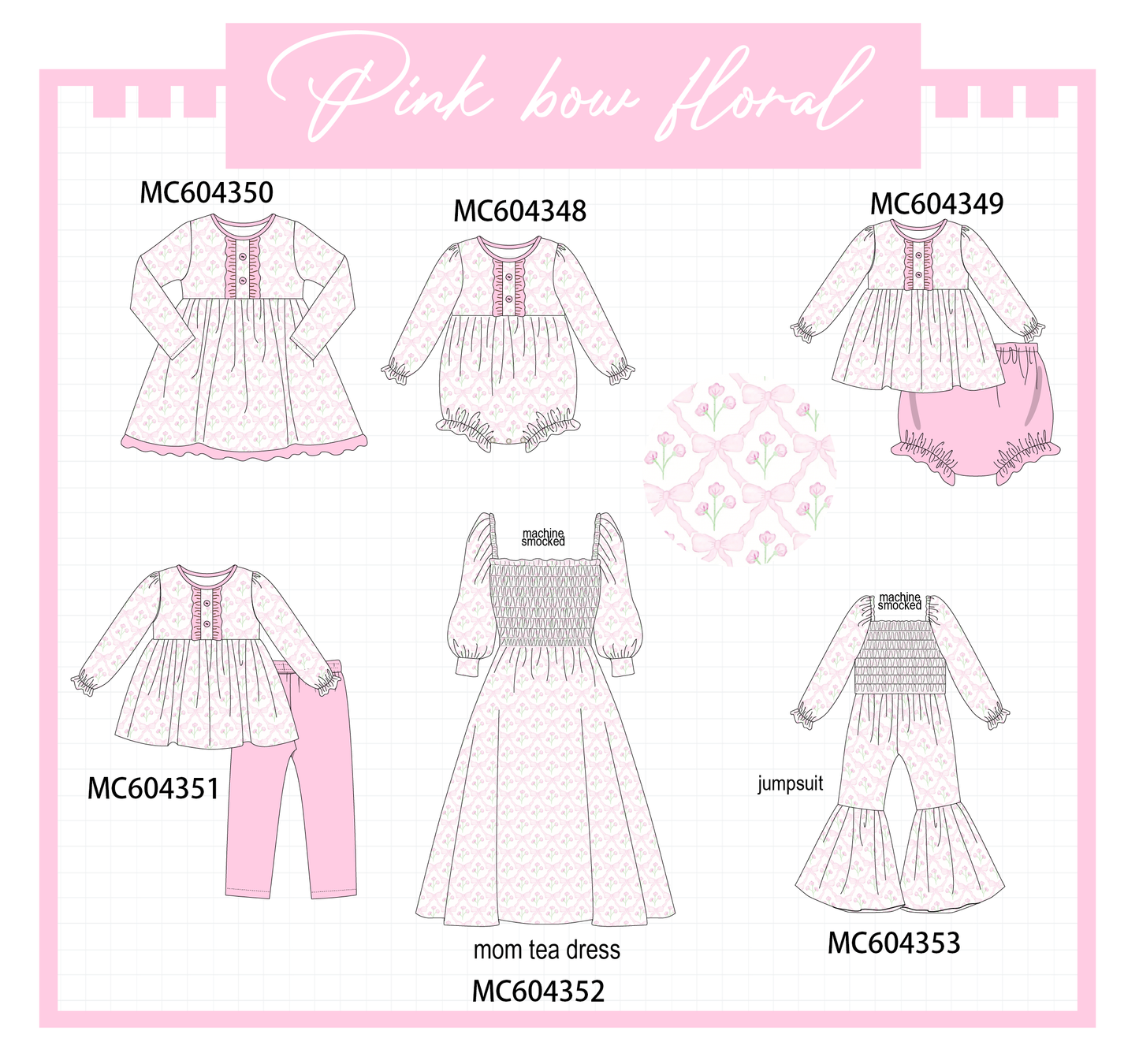 PO86 Pink floral print ruffle collection