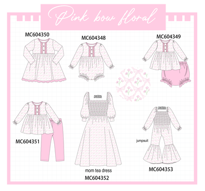PO86 Pink floral print ruffle collection