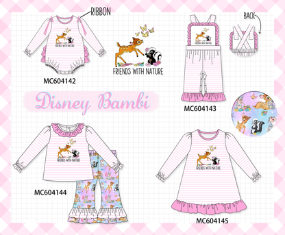 PO86 Pink stripe friends with nature embroidery collection